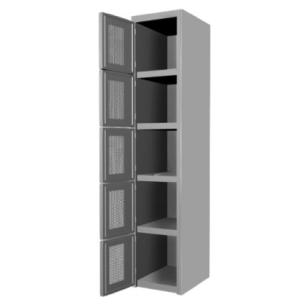 AirGuard Quint: Locker Metálico de 5 Puertas con Ventila de Malla