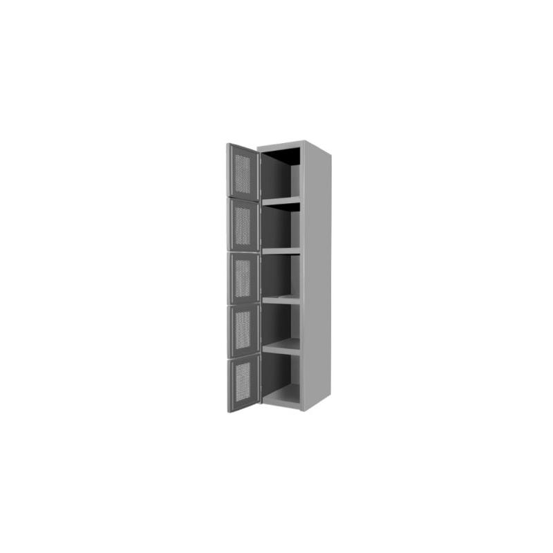 AirGuard Quint: Locker Metálico de 5 Puertas con Ventila de Malla - LOCKER 5 PUERTAS - Evolution Mobiliario