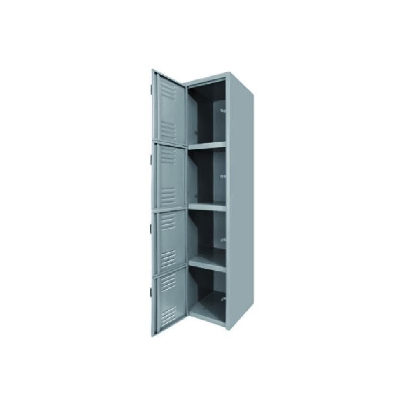SafeLock Quad: Locker Metálico de 4 Puertas con Ventilación y Porta Candados - LOCKER 4 PUERTAS - Evolution Mobiliario