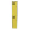 BrightGuard Duo: Locker Metálico Amarillo de 2 Puertas con Jaladera y Ventilación