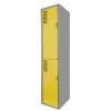 BrightGuard Duo: Locker Metálico Amarillo de 2 Puertas con Jaladera y Ventilación