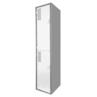 PureLock Duo: Locker Metálico Blanco de 2 Puertas con Jaladera y Ventilación