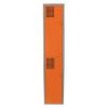 OrangeGuard Duo: Locker Metálico Naranja de 2 Puertas con Jaladera y Ventilación