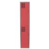 RedShield Duo: Locker Metálico Rojo de 2 Puertas con Jaladera y Ventilación