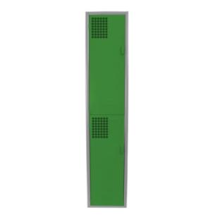 GreenGuard Duo: Locker Metálico Verde de 2 Puertas con Jaladera y Ventilación