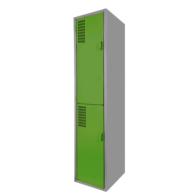 GreenGuard Duo: Locker Metálico Verde de 2 Puertas con Jaladera y Ventilación