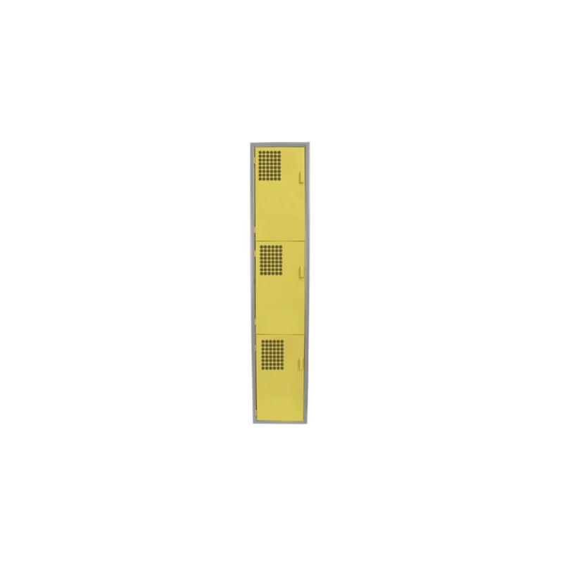 Locker Color Amarillo - 3 Puertas - LOCKER 3 PUERTAS - Evolution Mobiliario