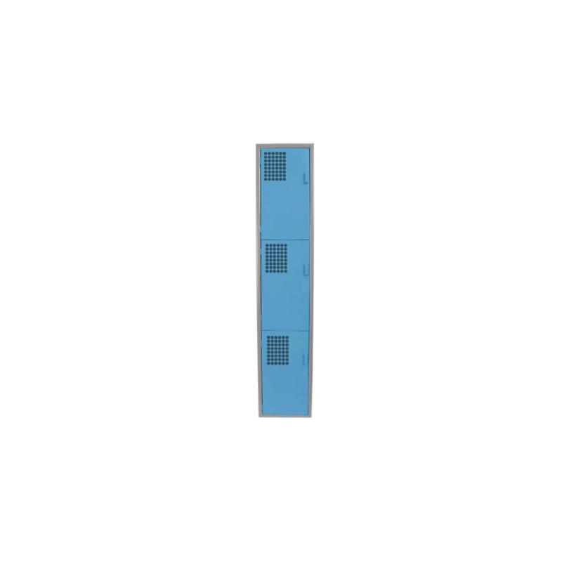 Locker Color Azul - 3 Puertas - LOCKER 3 PUERTAS - Evolution Mobiliario