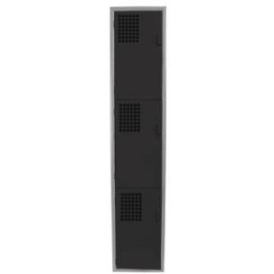 Locker Color Negro - 3 Puertas