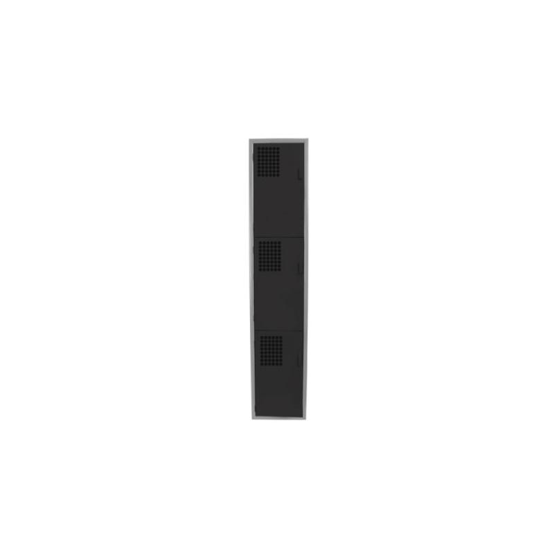 Locker Color Negro - 3 Puertas - LOCKER 3 PUERTAS - Evolution Mobiliario