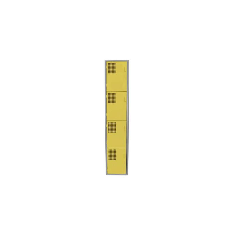 Locker Color Amarillo - 4 Puertas - LOCKER 4 PUERTAS - Evolution Mobiliario