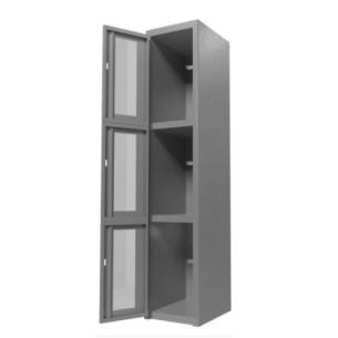 ClearSafe 3: Locker Metálico con Puertas de Acrílico, 3 Compartimentos