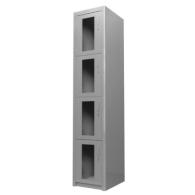 ClearSafe 4: Locker Metálico con Puertas de Acrílico, 4 Compartimentos