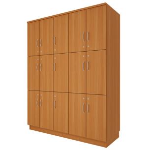 WoodSafe 15: Locker de Madera/Melamina con 15 Puertas.