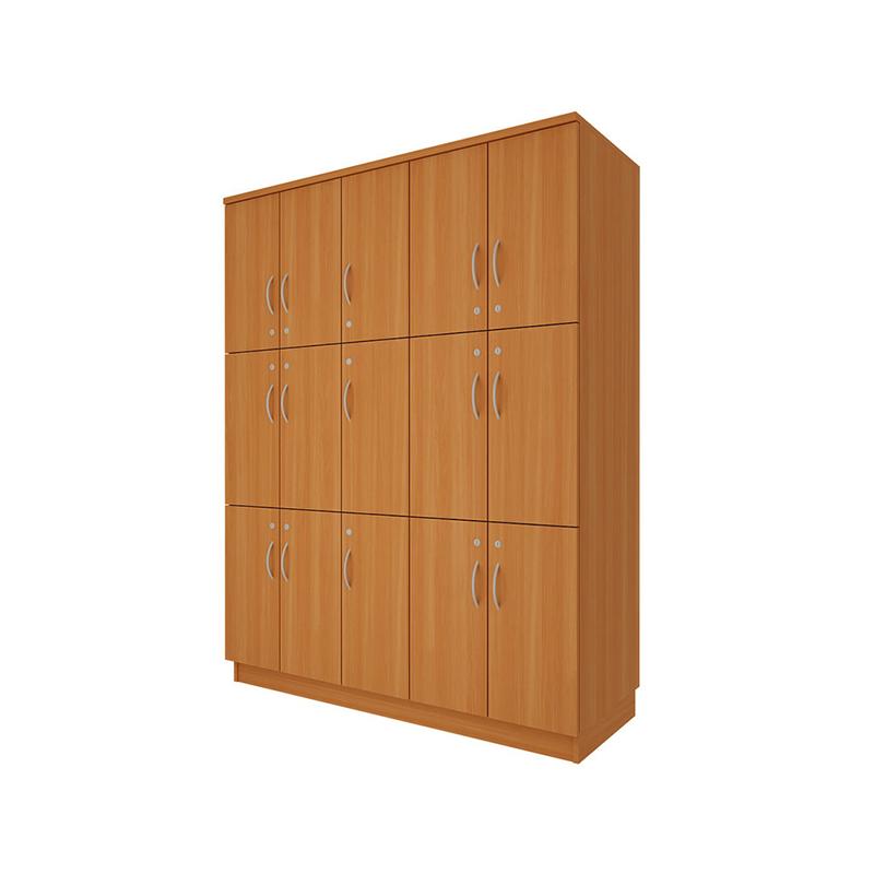 LOCKER DE MADERA 15 PUERTAS - LOCKER 4 PUERTAS - Evolution Mobiliario
